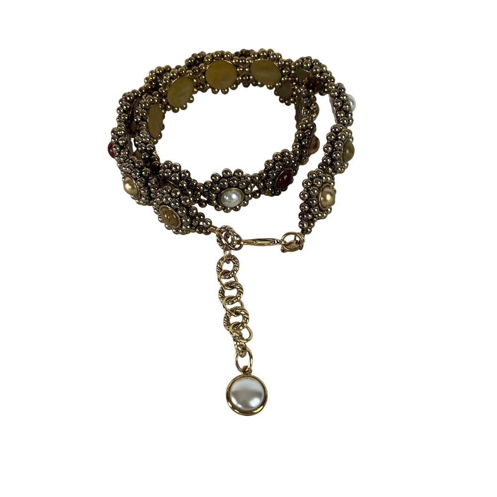 Vintage Express Gold Beaded Chain Belt 38in - Picture 3 of 9